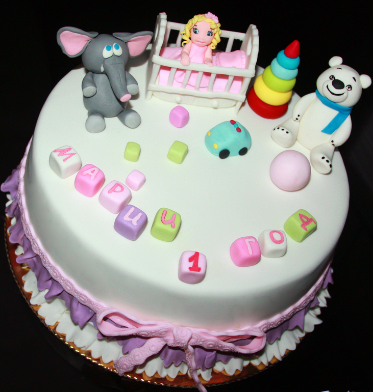 Тортик с детской кроваткой.