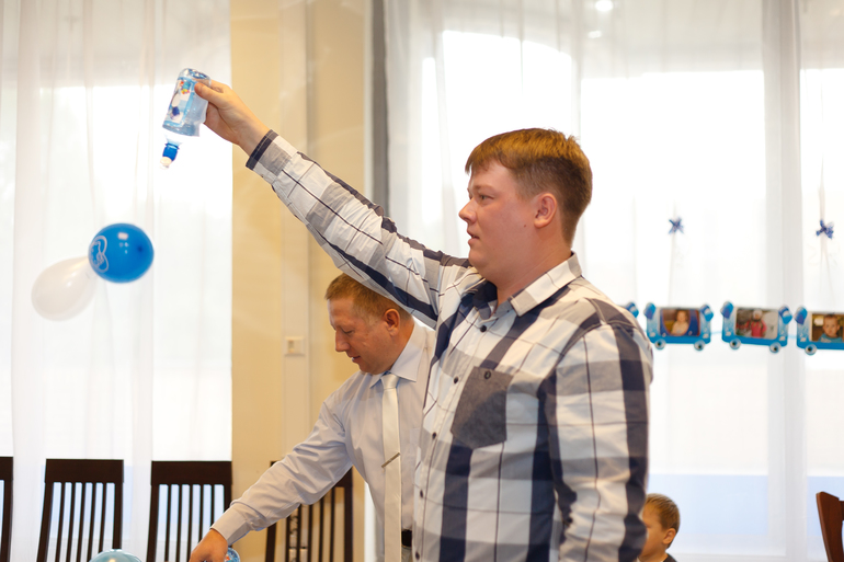 День рождения сыночка 2 года в голубо-белом цвете=)