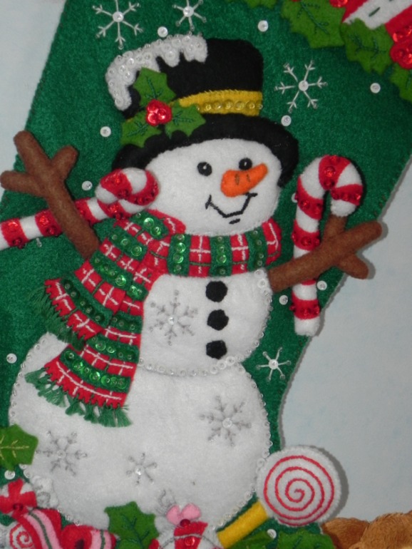 Новогодний сапожок "Candy Snowmen"