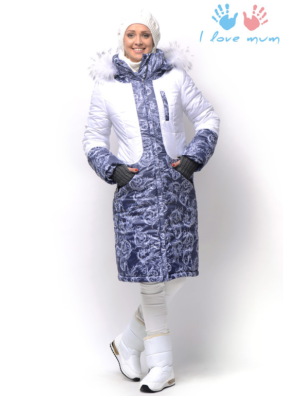 Продам-Слингокуртка зимняя Монтана белая синие пейсли