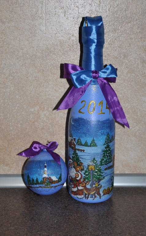 первая бутылка) и шарик