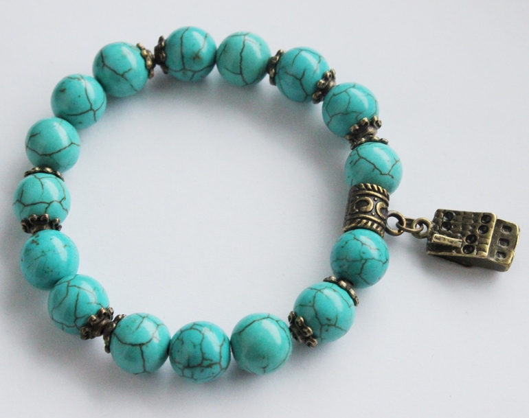 Часы+браслеты "Агат с бирюзой"