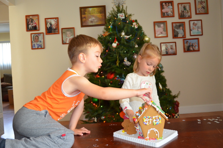 Наш первый Домик из печенья и просто печенья))) 3г.8мес.