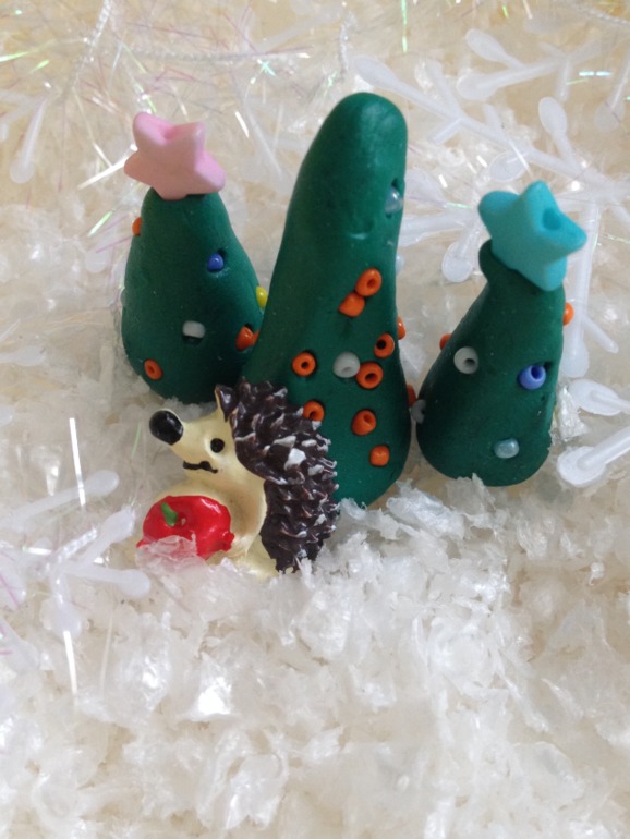 Новогодний лес из полимерной глины