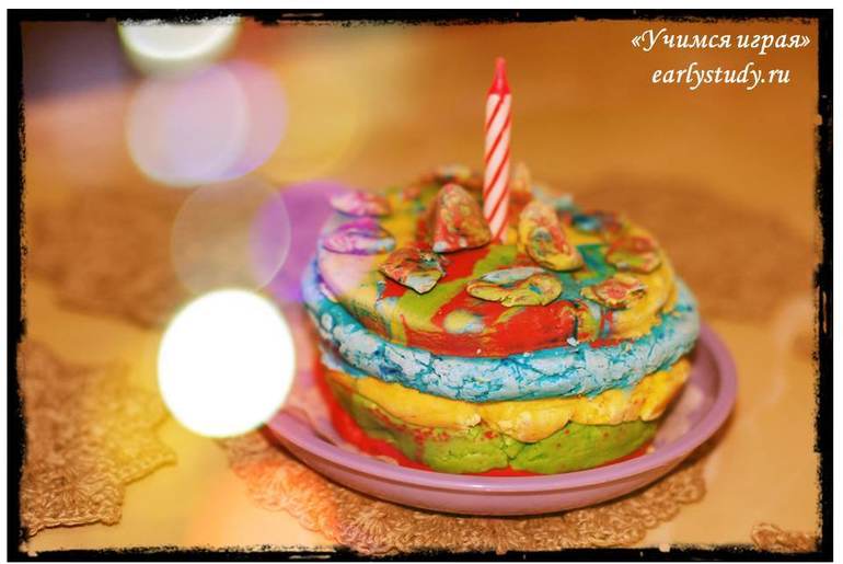 Торт из самодельной массы для лепки