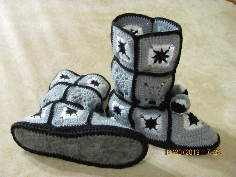 Домашние сапожки на войлочной подошве