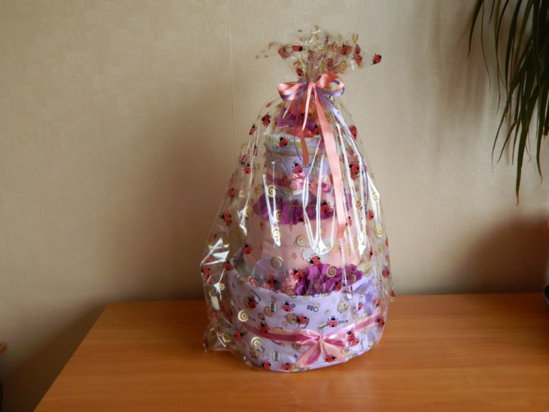 Торт из подгузников. Первый опыт.