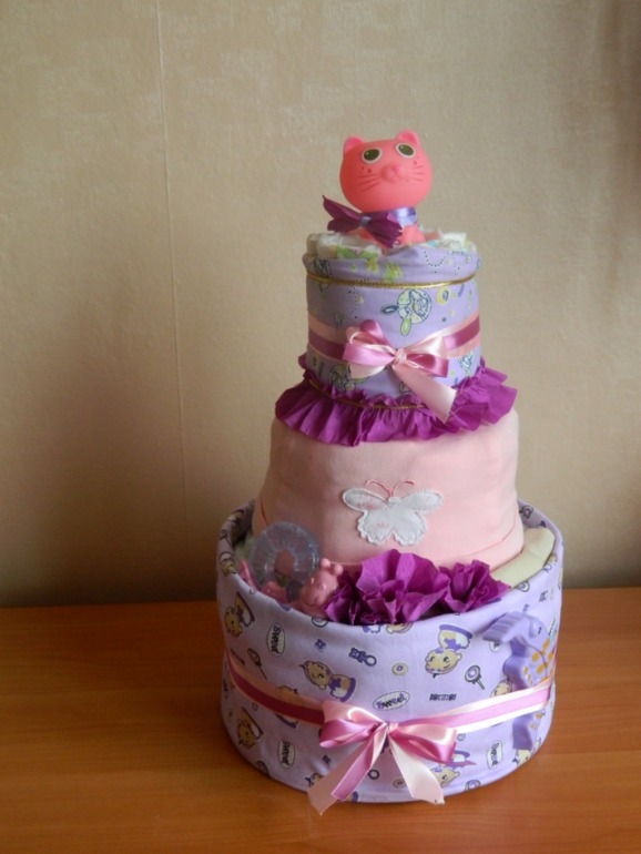 Торт из подгузников. Первый опыт.