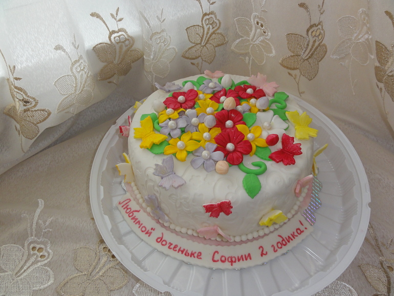 Торт с цветочками