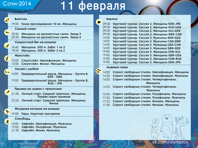 Олимпиада, 11 февраля