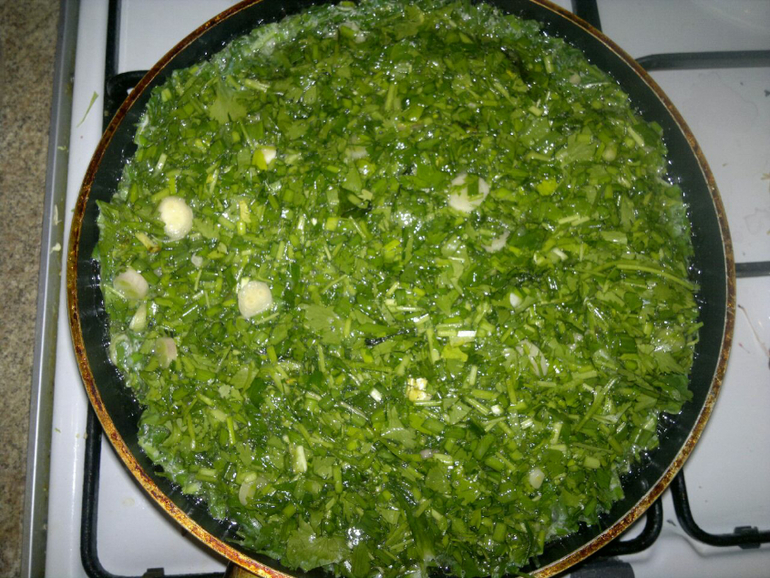 Зеленный омлет. (или коко сабзи)