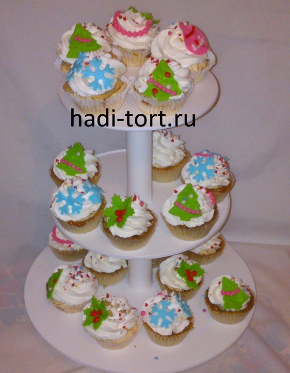 мои новогодние капкейки.