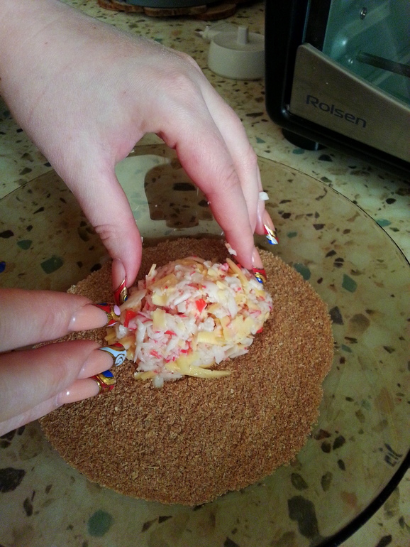 Котлетки из крабовых палочек.