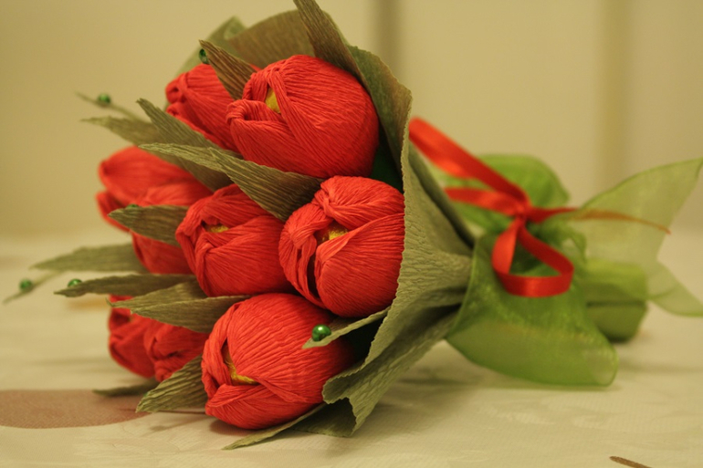 маленький букет тюльпанов