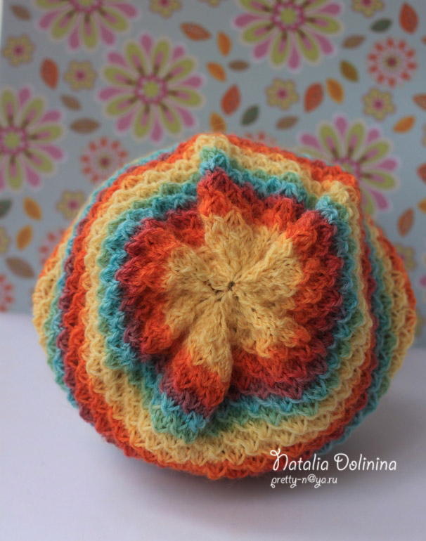 Радужный комплект шапка+шарф