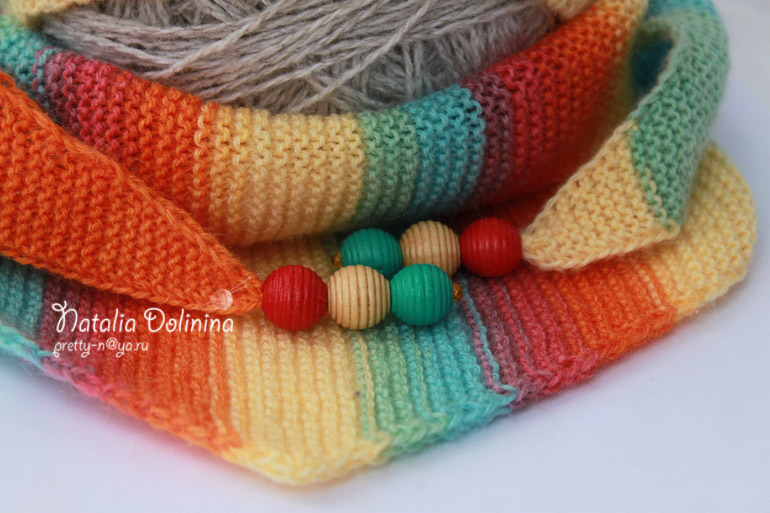 Радужный комплект шапка+шарф