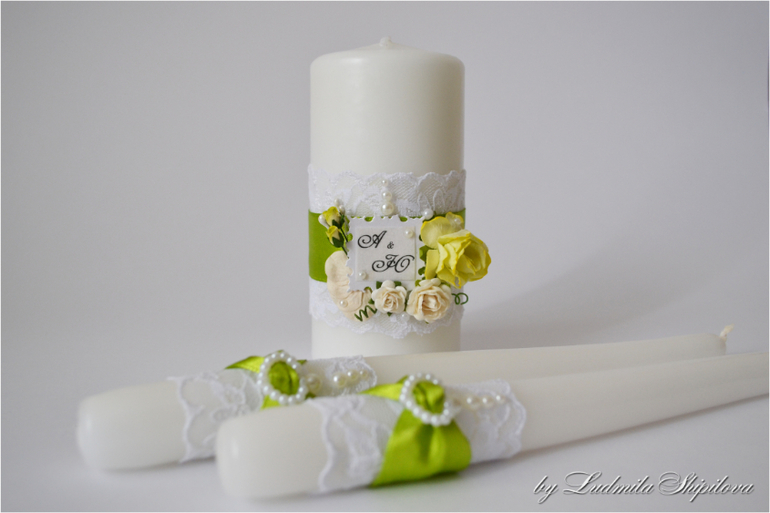 Свадебный набор "Зеленое яблоко"...