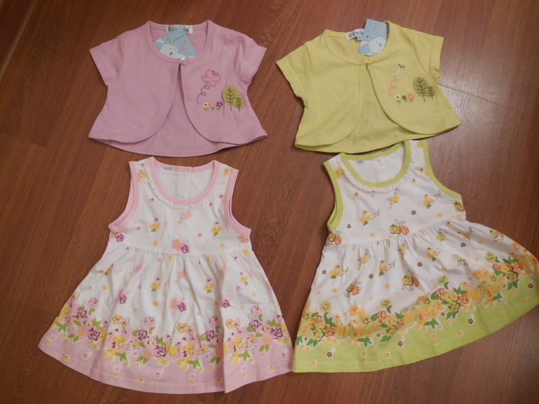 Платья летние для девочек-двойняшек, новые, размер 80