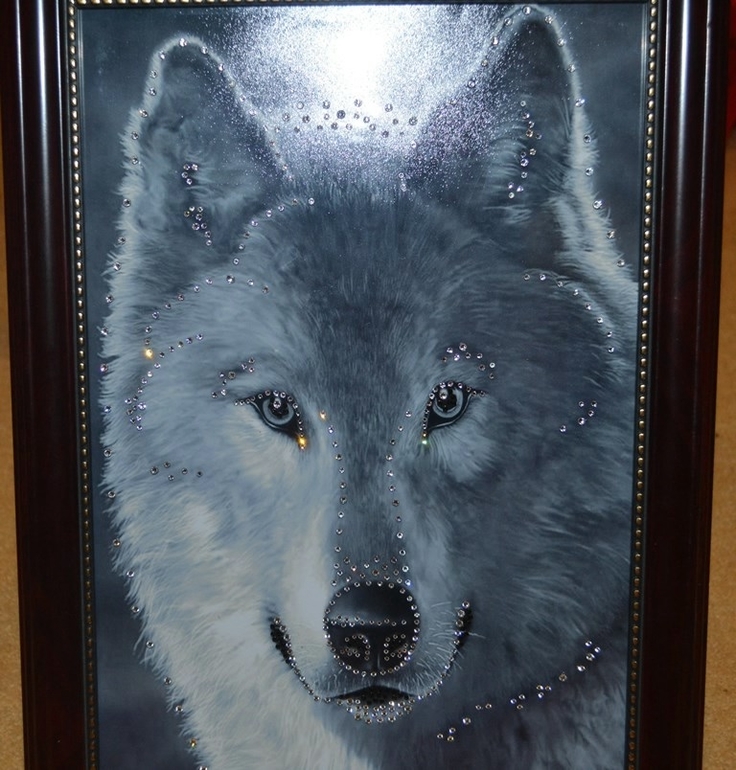 Инкрустация картины "Волк"