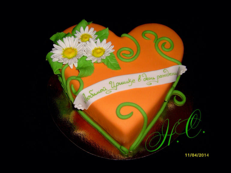 Торт с ромашками