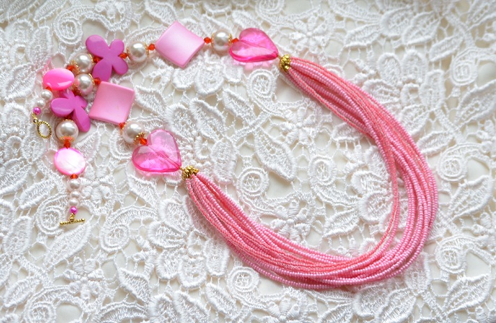 Бусы "Розовые мечты"