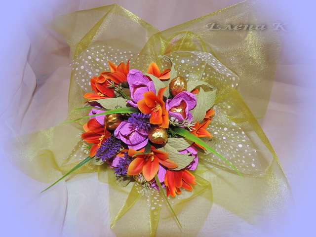 Мои первые ручные букетики и первый заказ