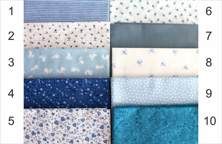 Распродажа синих тканей для Тильдушек.