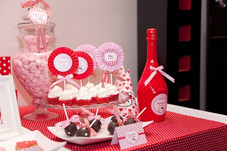 Оформление День Рождения в стиле Hello Kitty в День Всех Влюблённых