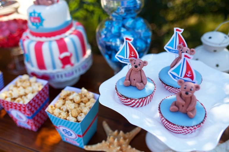 Оформление Дня Рождения в морском стиле для тройняшек