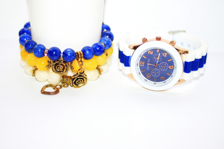 Комплект с часами "Золотая роза"