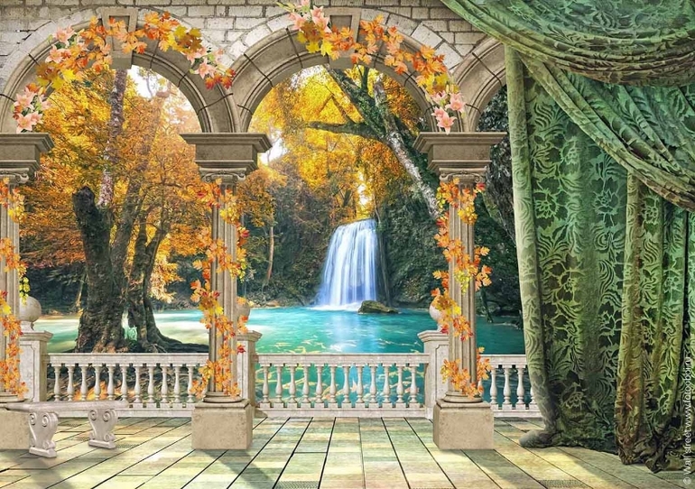 Мощеные улочки, цветы и водопады — новые фрески от наших дизайнеров.