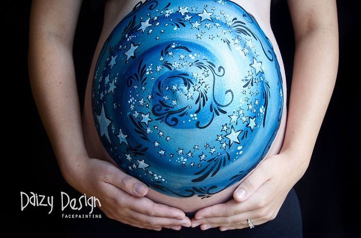 Идеи для фотосессии беременных, часть 3 "Боди арт животиков""