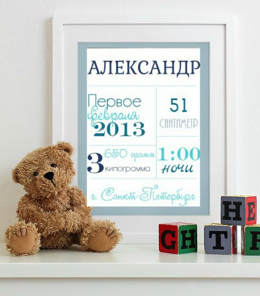 Именные постеры для малышей и малышек