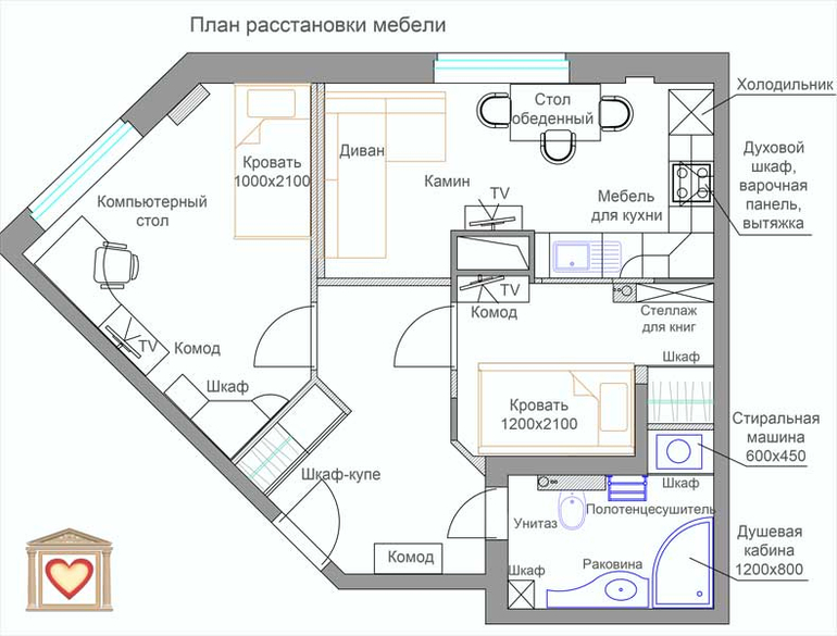 Дизайн однокомнатной квартиры в Сестрорецке