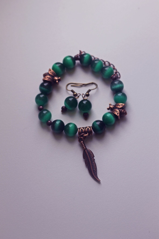 Браслет+серьги из Агата!