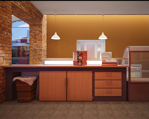 Дизайн проект Пиццерия!(3D Визуализация)Вот что получилось!