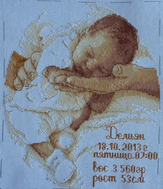 Вышиваю детские метрики на заказ.Украина