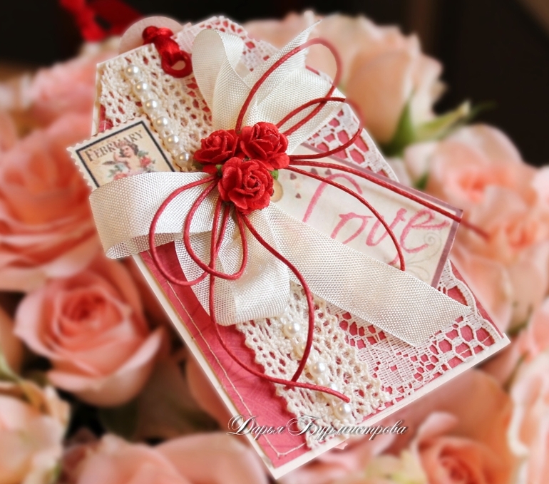 Открытка Ландыши + теги-валентинки