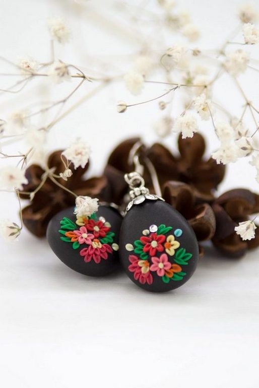 серьги из полимерной глины