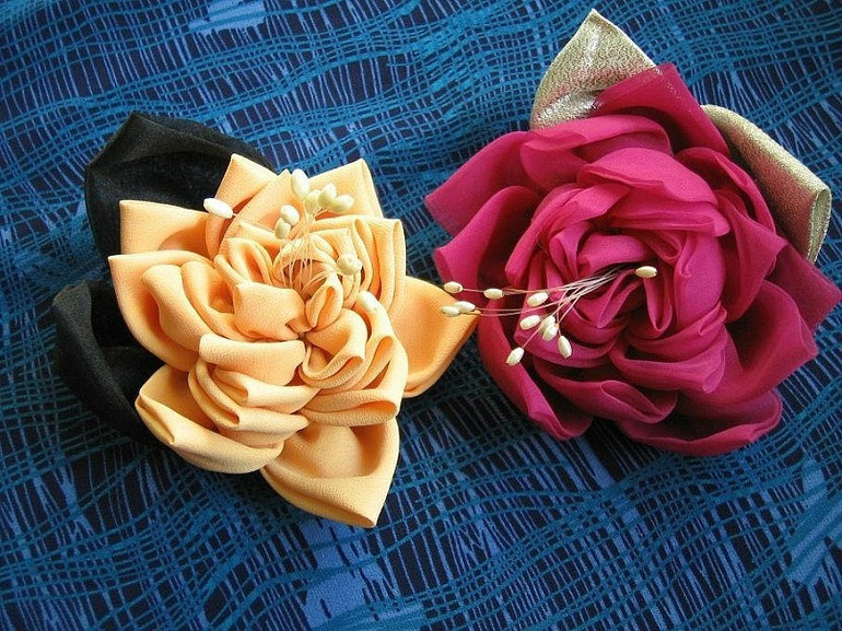 Цветы из ткани