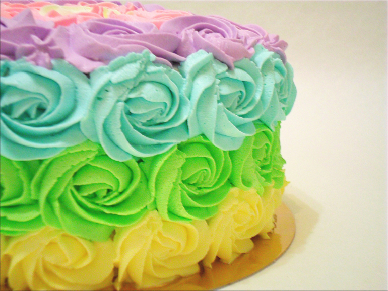 Birthday rainbow cake))