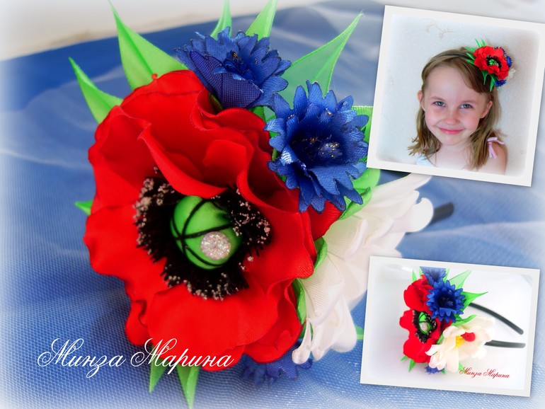 Ободок с полевыми цветами