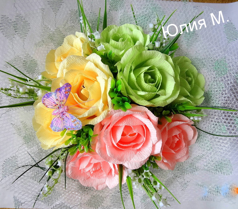 Английские розы и ручной букет.