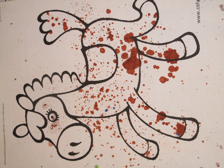 День 22 Восковые мелки заранее на терке протертые