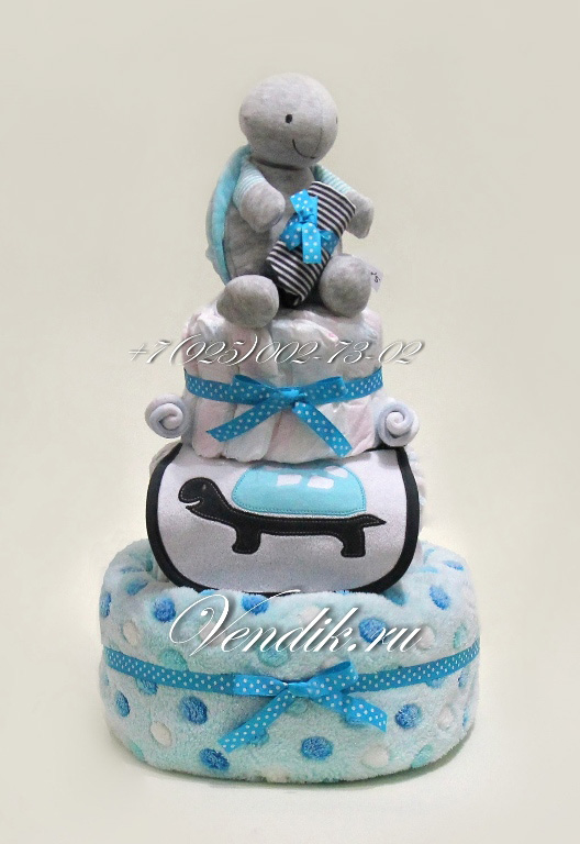 Торт из памперсов для мальчика " Черепашки"
