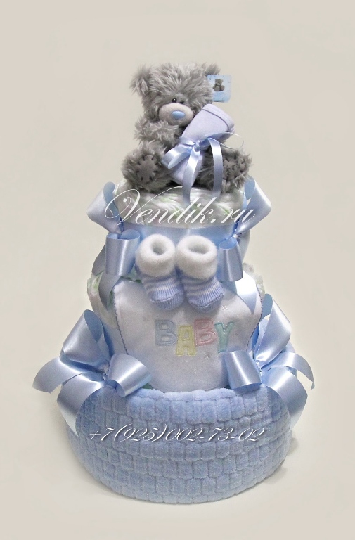 Торт из памперсов для мальчика "Беби Тедди"