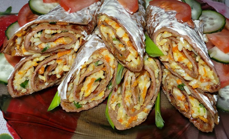 Печеночные рулетики с начинкой рецепт с фото