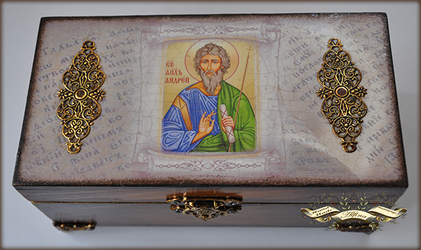 Шкатулка для церковных принадлежностей "Святой апостол Андрей Первозванный".