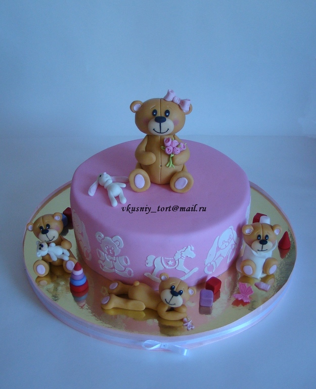 Торт и капкейки с мишками Форева