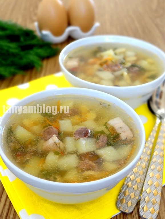 рецепт суп с куриными сердечками мультиварка